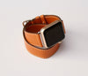 Genuine Leather Double Wrap Apple Watch Band | Brown and Black Apple Leather Band