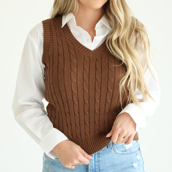 Cable Knit Sweater Vest – Sweet Lemon Boutique