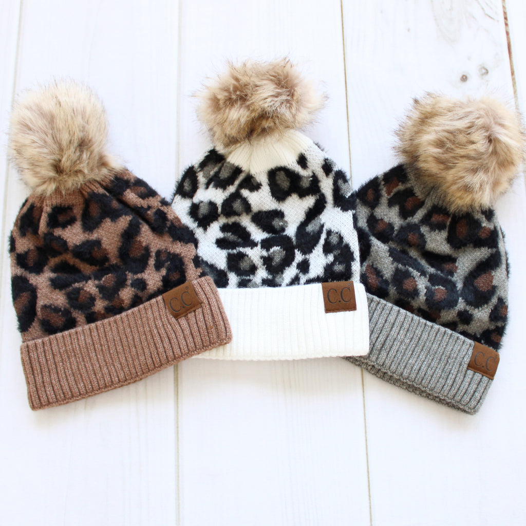 CC® Leopard Fur Pom Beanie
