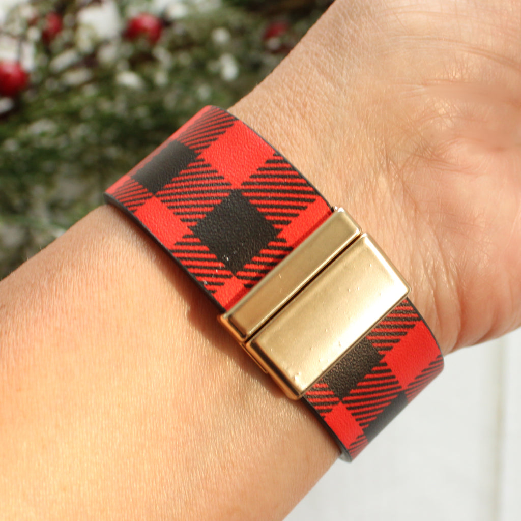 Buffalo Plaid Bangle Bracelet