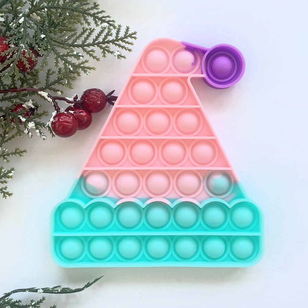 Santa Hat Fidget Pop It Bubble Toy