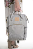 gray diaper backpack carryall