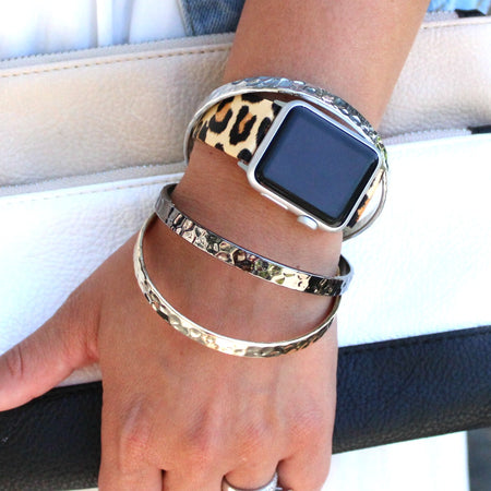 Leopard Print Keychain Bangle and Wallet