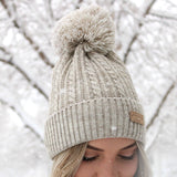Cable Knit Pom Beanies | Do Everything in Love