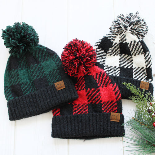 CC® Buffalo Plaid Pom Beanie