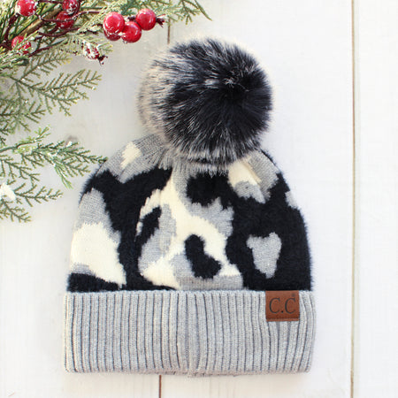 CC Knitted Bobble Pom Beanie