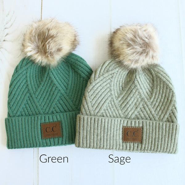 CC Textured Pom Beanie