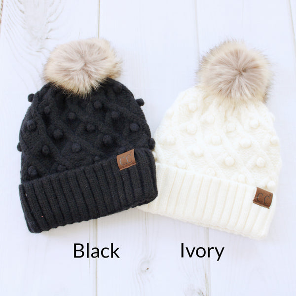 CC Knitted Bobble Pom Beanie