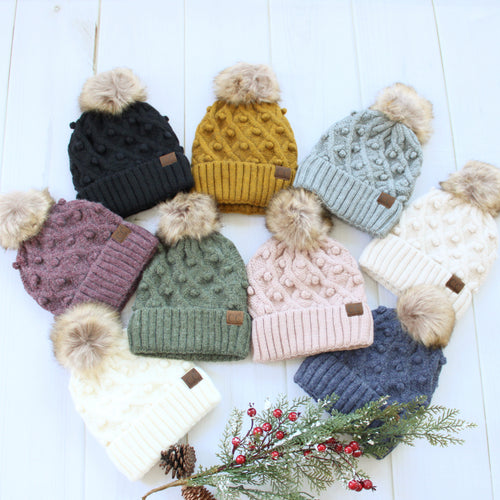 CC Knitted Bobble Pom Beanie