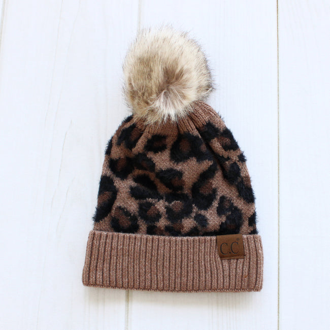 CC® Leopard Fur Pom Beanie