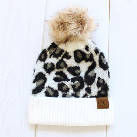 LEOPARD PRINT POM BEANIE – Johanis Modest Clothing