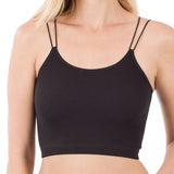 Ribbed Seamless Double Strap Bra/Cami