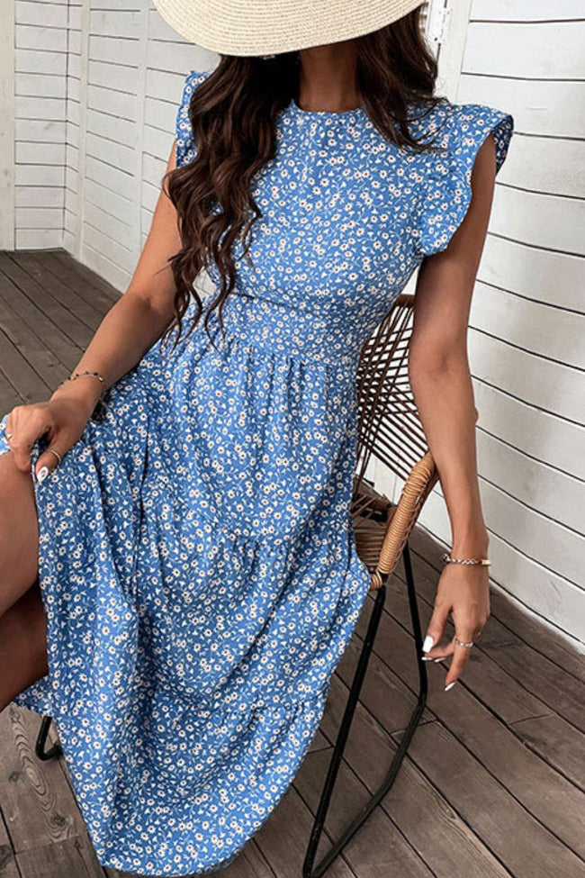 Floral Flutter Sleeve Dress