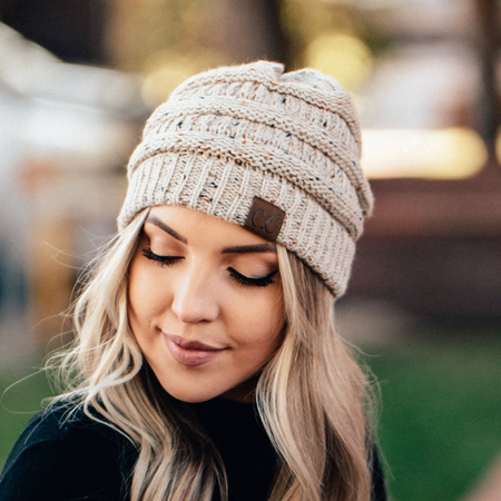 CC Knitted Bobble Pom Beanie