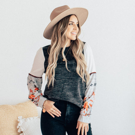 Hooded Waffle Peplum Top