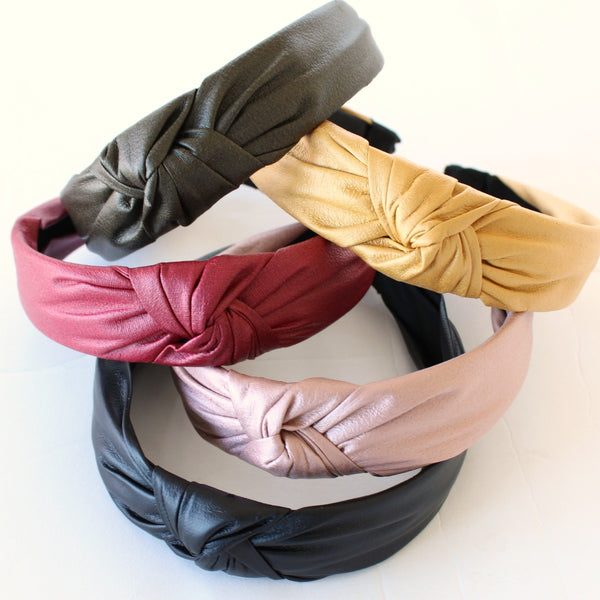 Faux Leather Knot Headband