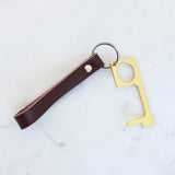 Leather Keyfob No Contact Door Opener & Keypad Press
