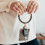 Leopard Print Keychain Bangle and Wallet