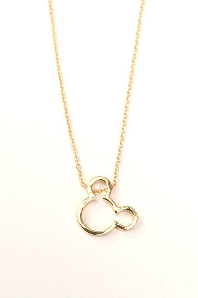 Dainty Mouse Ears Necklace | Mickey Minnie Gold Silver