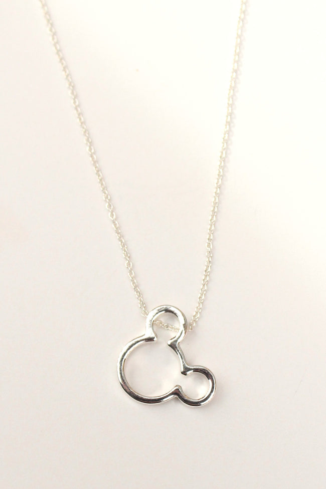 Dainty Mouse Ears Necklace | Mickey Minnie Gold Silver