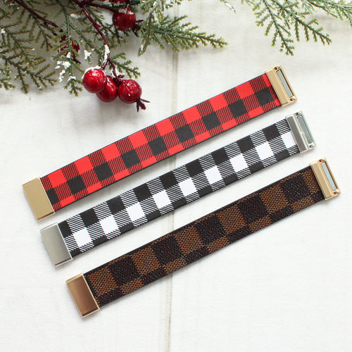 Buffalo Plaid Bangle Bracelet