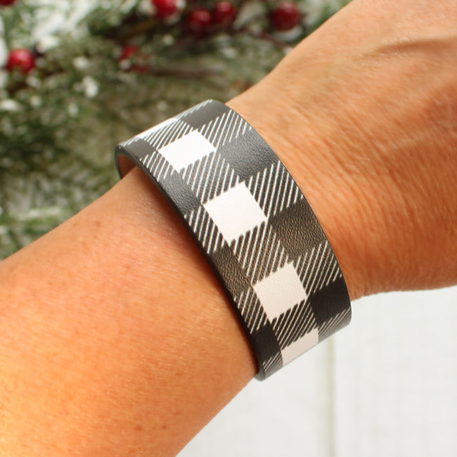 Buffalo Plaid Bangle Bracelet