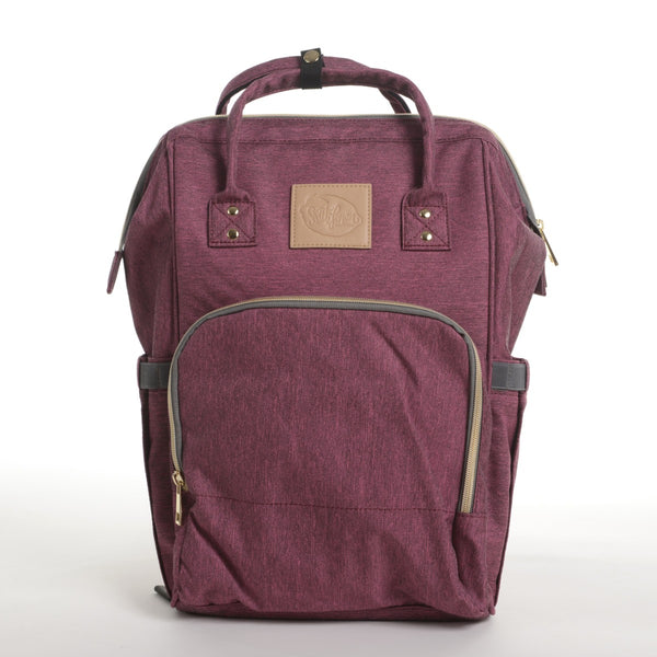 Wine burgundy plum diaper backpack carryall