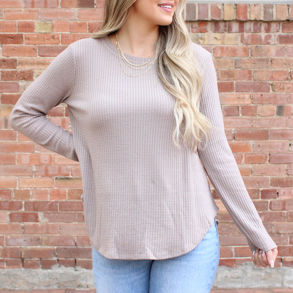 Thermal Waffle Knit Top